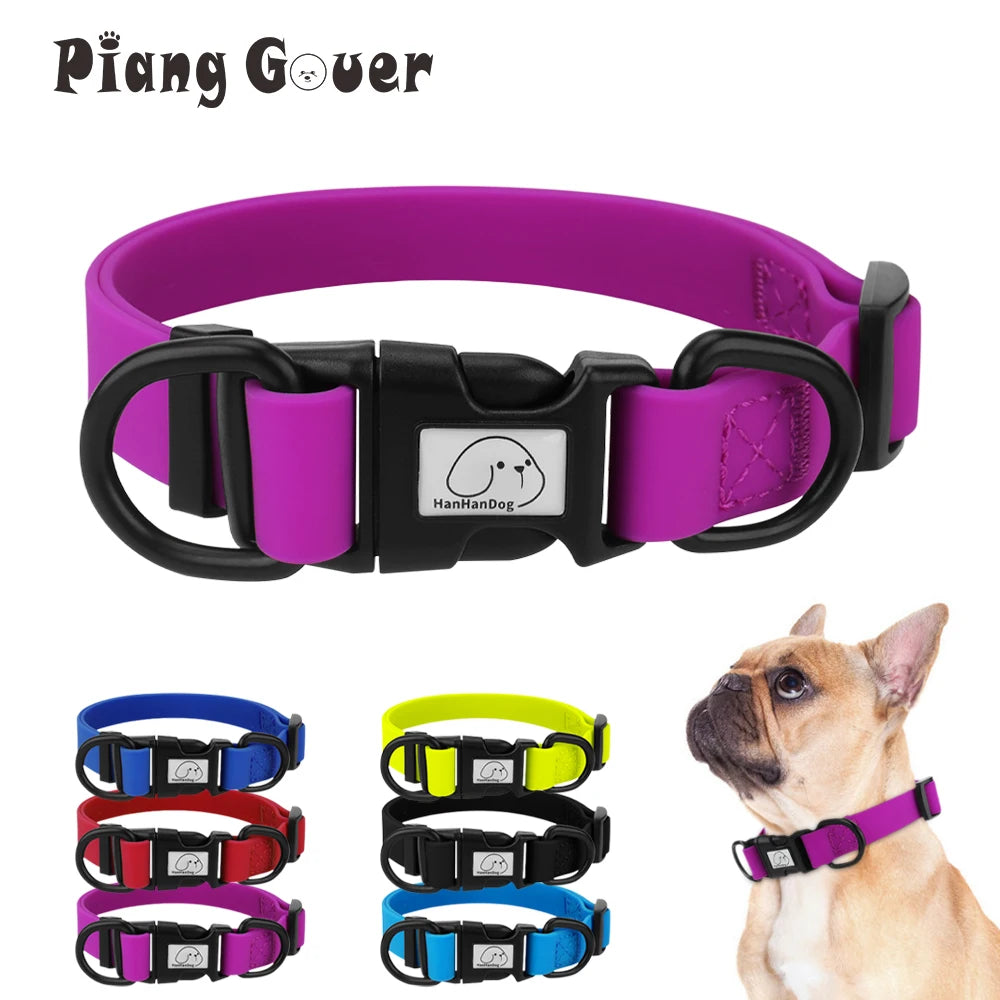 PVC Waterproof Dog Collar Soft Adjustable Pet Collar Big Cat Necklace for Small Medium Large Dog