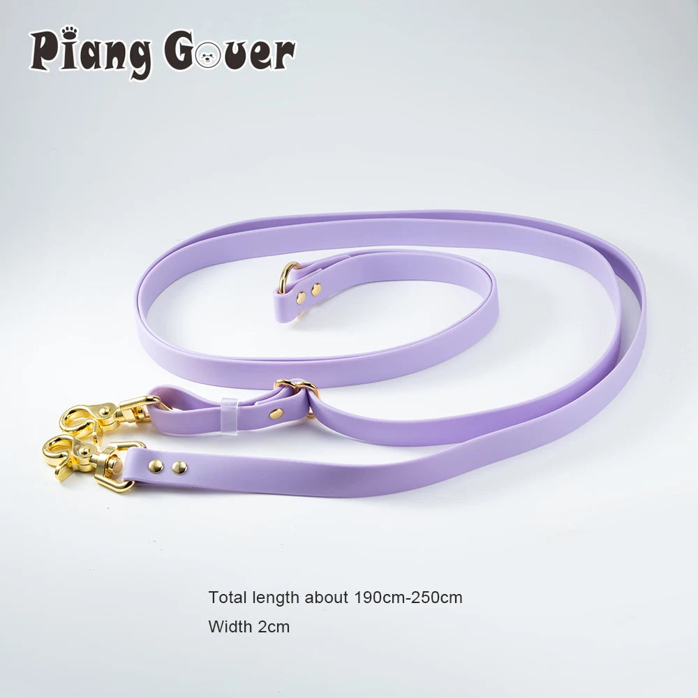 Multi Functional hands-free Pet Dog Walking PVC Dog Leash Waterproof Outdoor Walk Training 2 Heads Pet Traction Rope