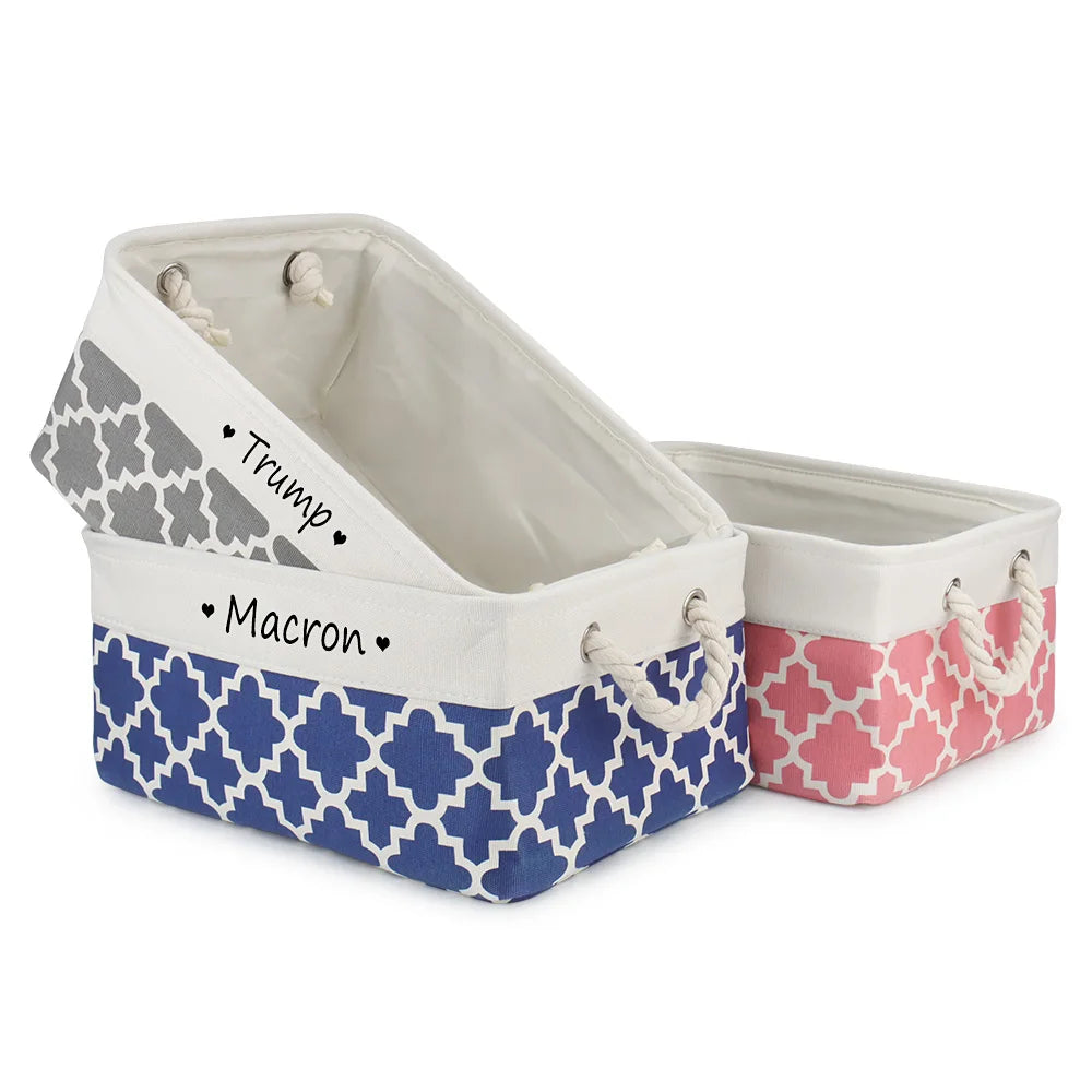 Customised Name Storage Basket for Cat Dog Toys Accessories Print Logo Personalised Custom Nameplate Box