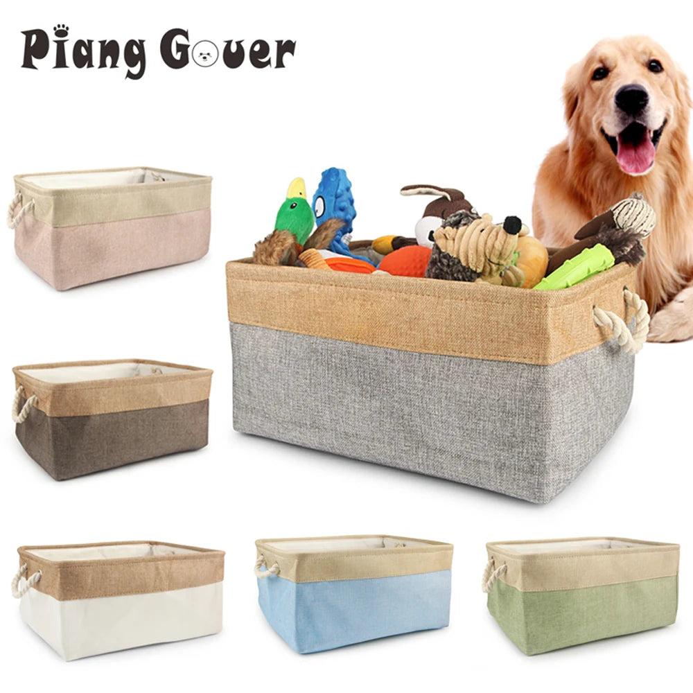 S/M/L Pet Toy Basket Sundries Sorting Cat Dog Clothes Storage Box Accessories Organize Storage Bin