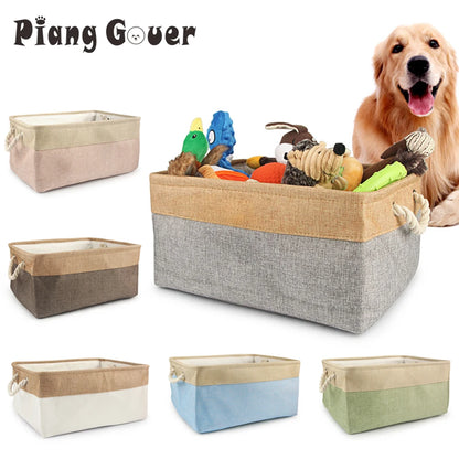 S/M/L Pet Toy Basket Sundries Sorting Cat Dog Clothes Storage Box Accessories Organize Storage Bin