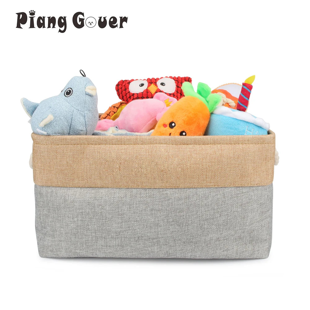 S/M/L Pet Toy Basket Sundries Sorting Cat Dog Clothes Storage Box Accessories Organize Storage Bin