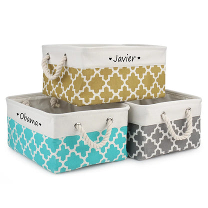Customised Name Storage Basket for Cat Dog Toys Accessories Print Logo Personalised Custom Nameplate Box