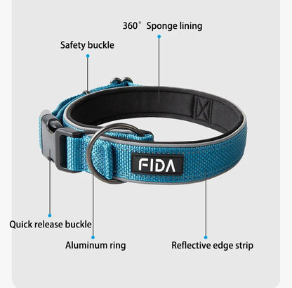 Large Dog Collar Pet Reflective Adjustable Collar for Medium Big Dogs Outdoor Walking Training Supplies