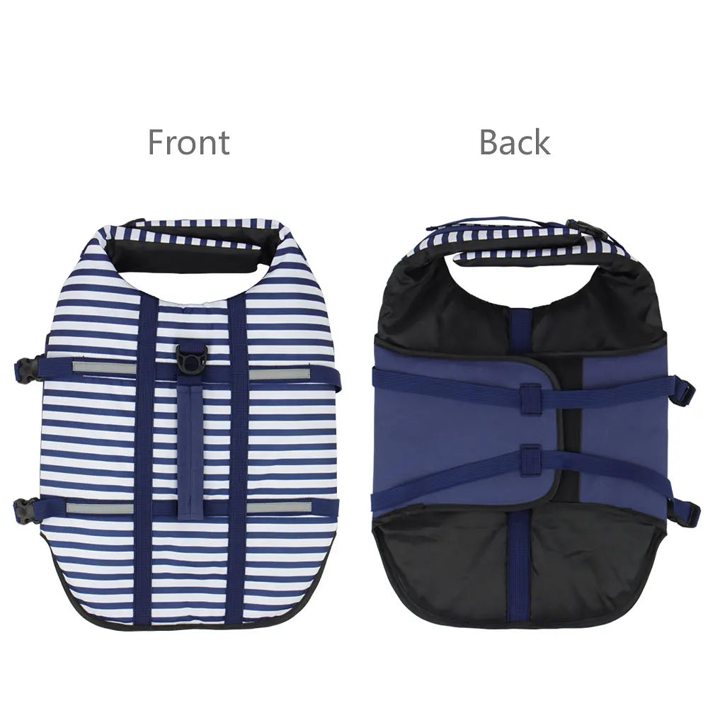 Stripe Dog Life Jacket Swimsuit Life Vest Summer Reflective Puppy Float Coat Swim Clothes Pet Vest