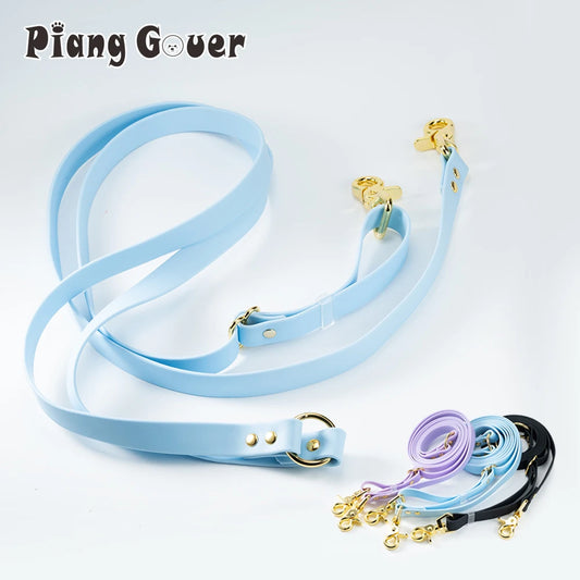 Multi Functional hands-free Pet Dog Walking PVC Dog Leash Waterproof Outdoor Walk Training 2 Heads Pet Traction Rope