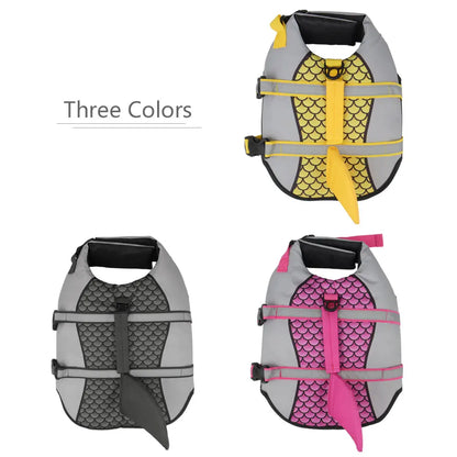 Swim Pet Dog Life Jacket Vest Clothes Life Vest Collar Harness Pet Swimming Summer Swimwear Scales Shark