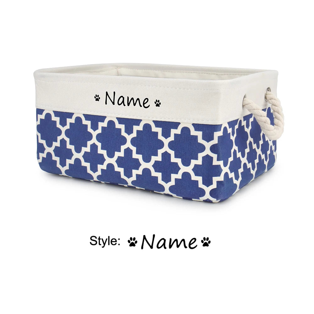 Customised Name Storage Basket for Cat Dog Toys Accessories Print Logo Personalised Custom Nameplate Box