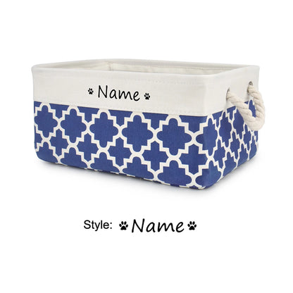 Customised Name Storage Basket for Cat Dog Toys Accessories Print Logo Personalised Custom Nameplate Box