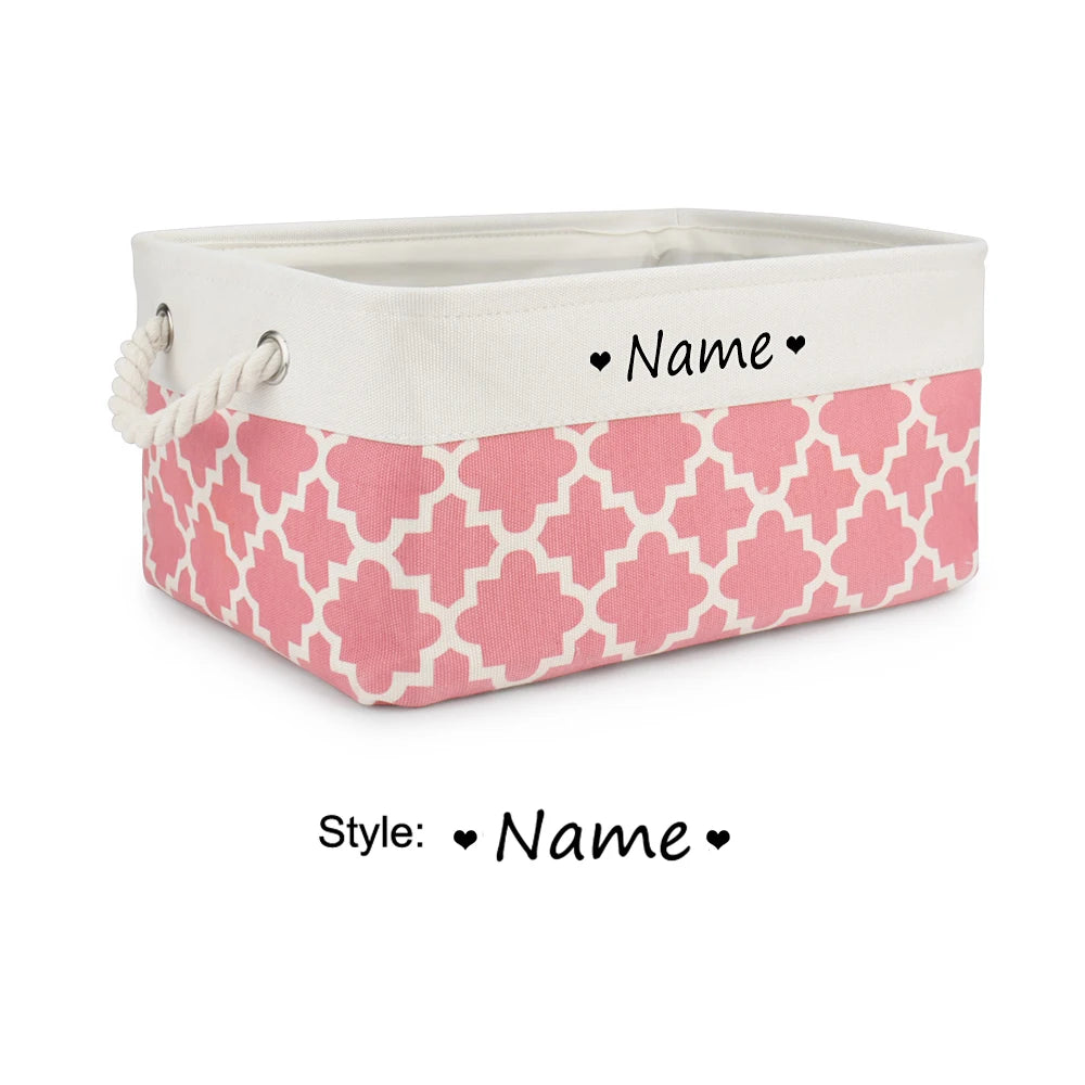 Customised Name Storage Basket for Cat Dog Toys Accessories Print Logo Personalised Custom Nameplate Box