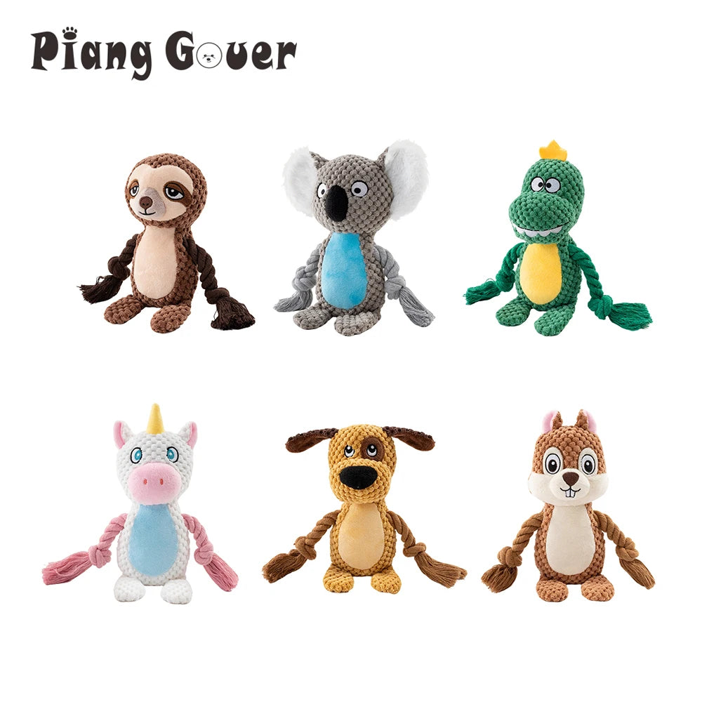 Small Dog Plush Chew Toy Indestructible Bite Resistant Sound Puppy Squeaker Dogs Rattle For Pet Toys Supplies