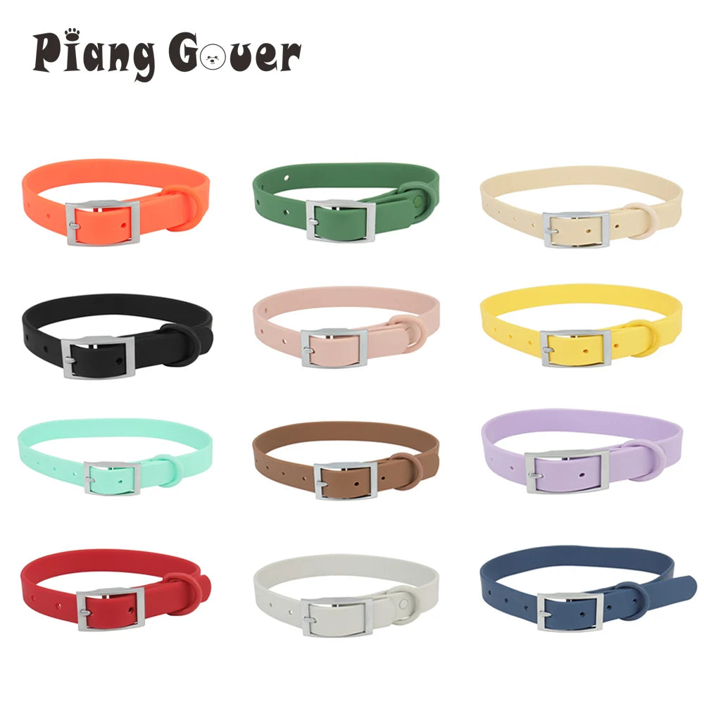 XS/S/M/L/XL Cat Dog Collars Adjustable PVC Pet Collar Candy Color