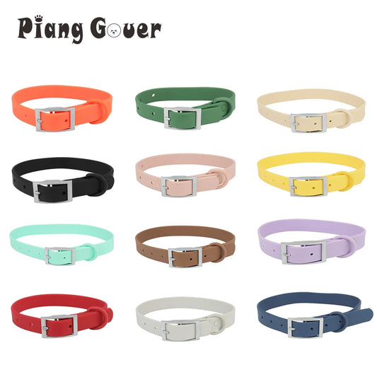 XS/S/M/L/XL Cat Dog Collars Adjustable PVC Pet Collar Candy Color