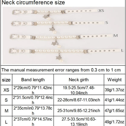 Star Pendant Pearl Collar PU Leather Necklace Artificial Pearls Rhinestone Pet Collars For Small Dog Collar