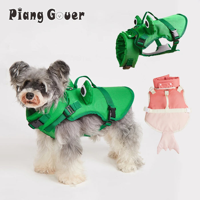 Cartoon Summer Swim Dog Life Jacket Adjustable Pet Body Swimming Pet Vest