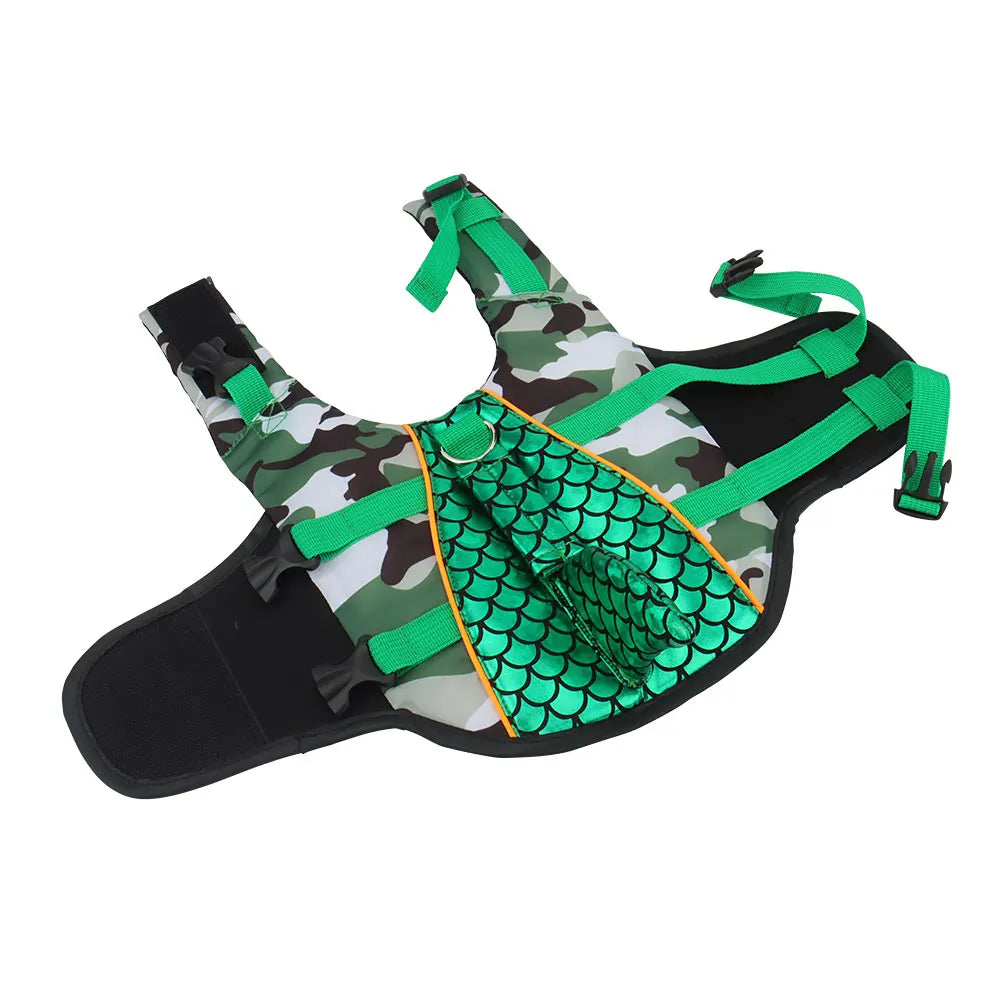Shiny Dog Swimming Wear Safety Clothes Vest Swimming Suit Outdoor Pet Dog Float Life Jacket Vest  XS-2XL