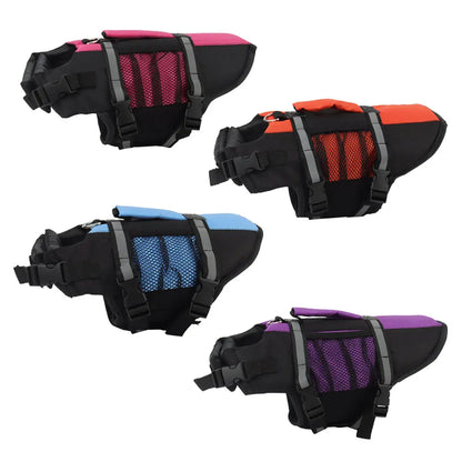 Reflective Dog Life Jacket with Mesh Pocket Summer Pet Swim Vest Dog Swimsuit Outdoor Water Pool Clothes Pet Swimwear