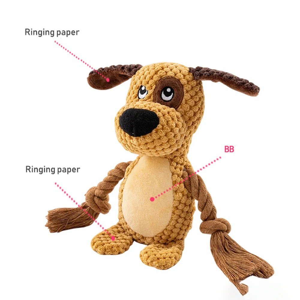 Small Dog Plush Chew Toy Indestructible Bite Resistant Sound Puppy Squeaker Dogs Rattle For Pet Toys Supplies