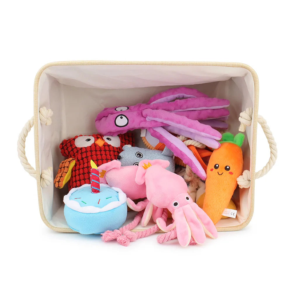 Folding Storage Basket Linen Pet Toy Storage Fabric Wardrobe Office Bedroom Closet Cat Dog Clothes Laundry Basket With Handle