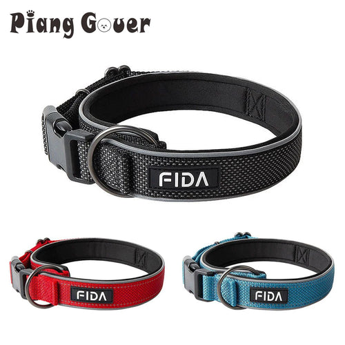 Large Dog Collar Pet Reflective Adjustable Collar for Medium Big Dogs Outdoor Walking Training Supplies