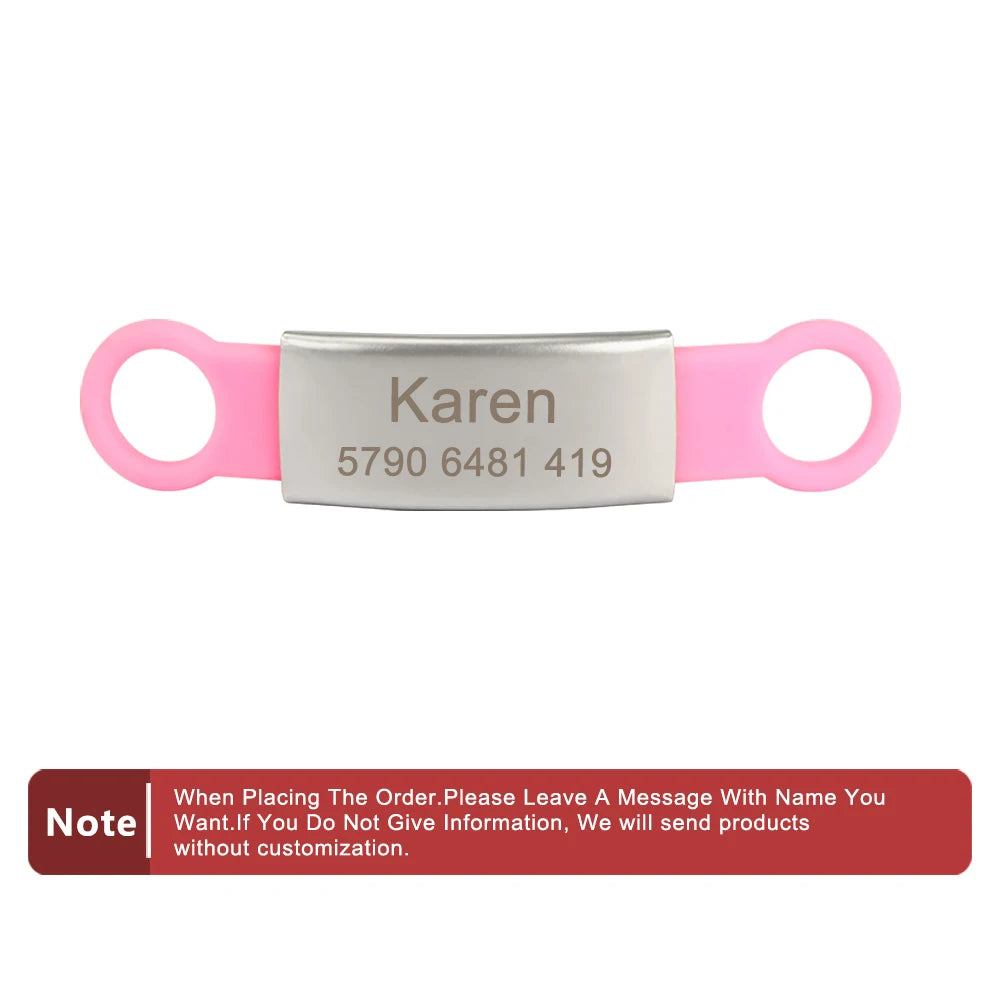 Silicone Engrav Pet ID Accessories Customize Dog Nameplate Name Phone Engraved Dog Collar Personalized Puppy Cat Pet Supplies