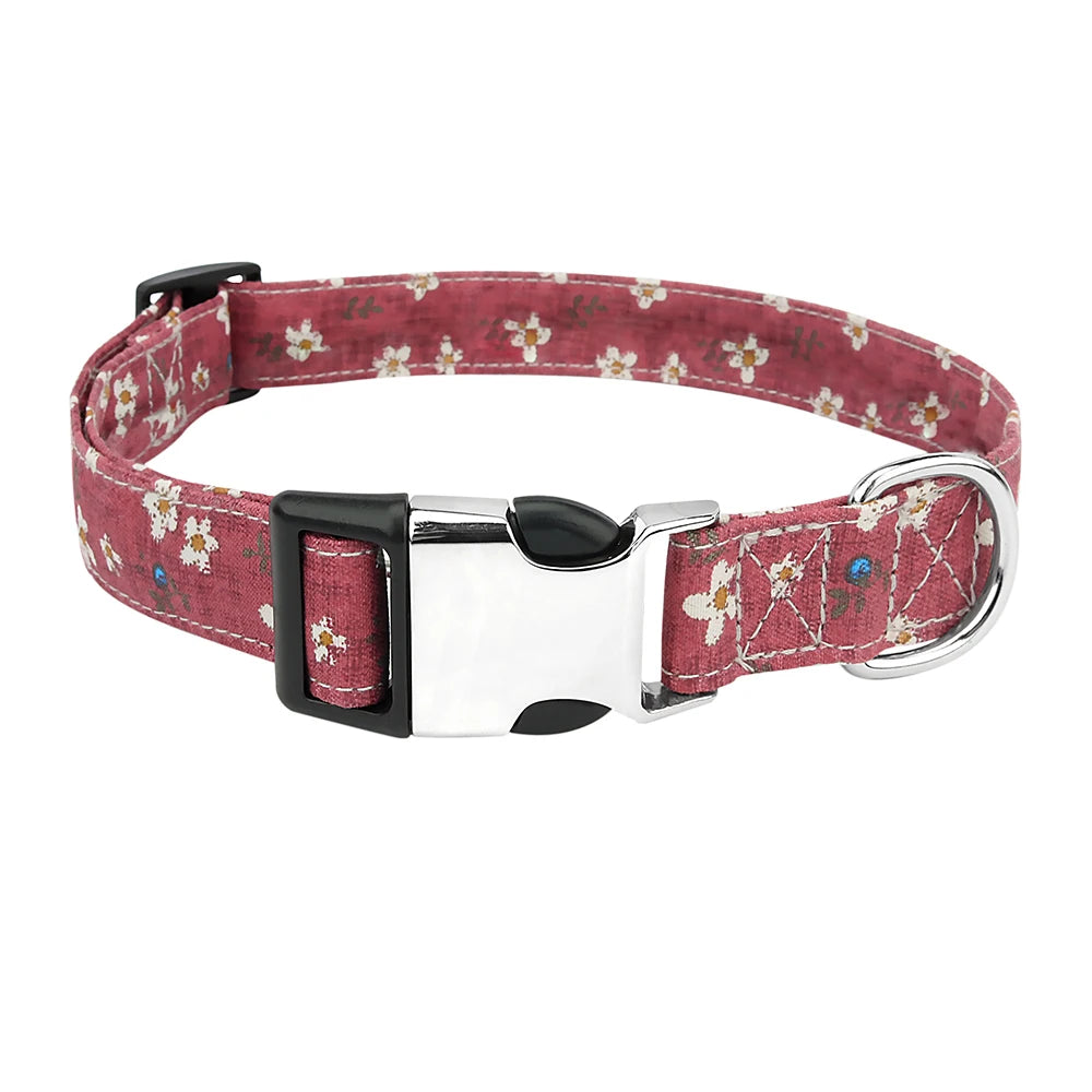 Vintage Flower Dog Collar Pet Cat Adjustable Collars for Small Medium Large Dogs