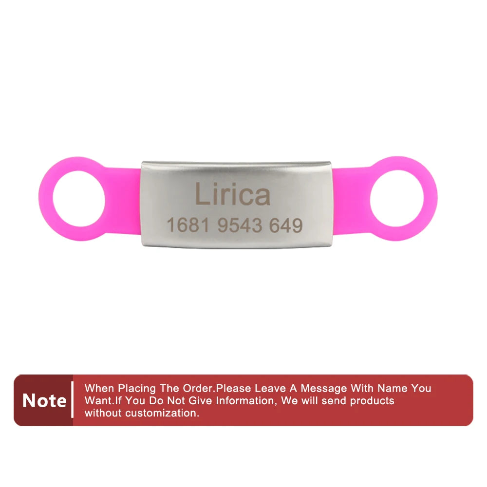 Silicone Engrav Pet ID Accessories Customize Dog Nameplate Name Phone Engraved Dog Collar Personalized Puppy Cat Pet Supplies