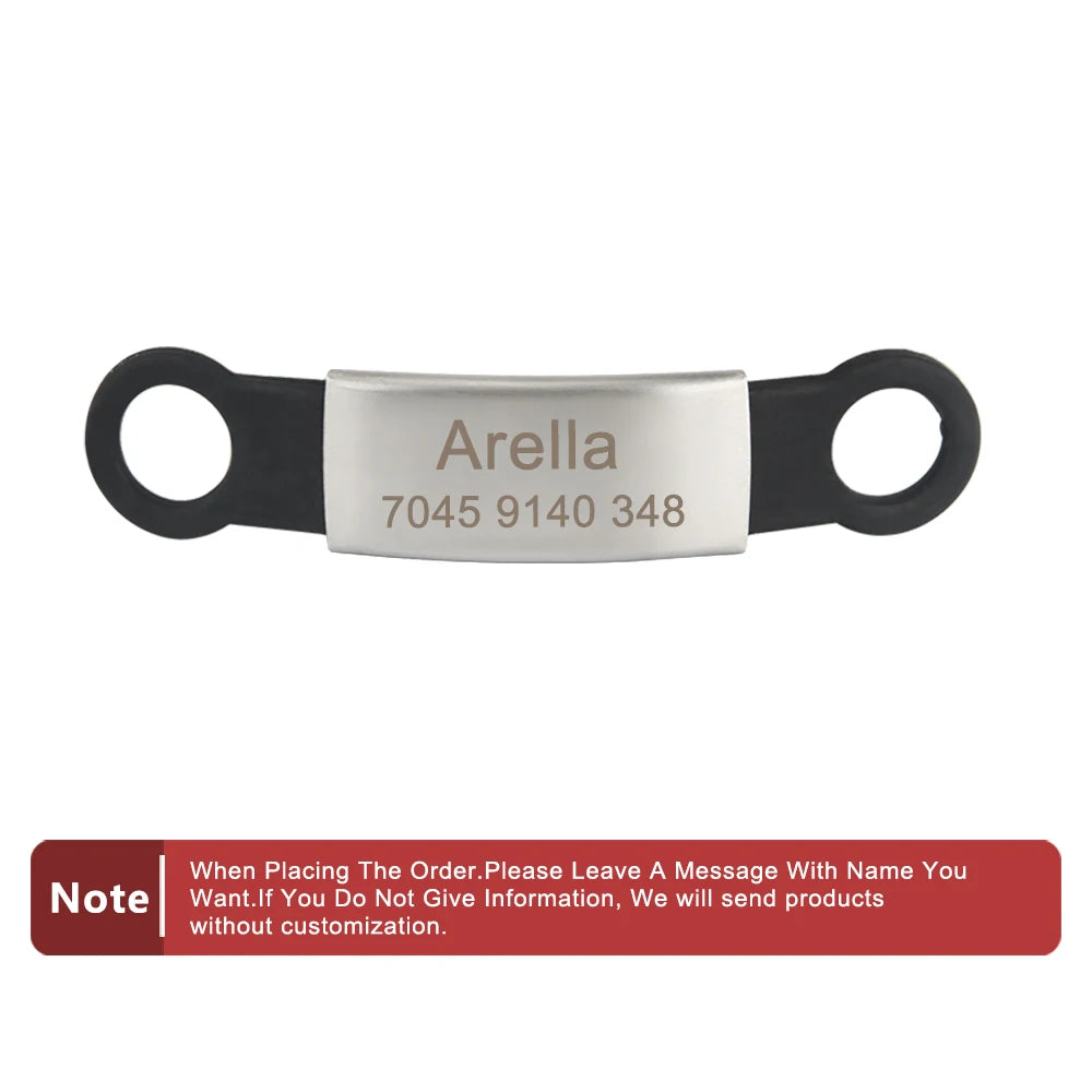Silicone Engrav Pet ID Accessories Customize Dog Nameplate Name Phone Engraved Dog Collar Personalized Puppy Cat Pet Supplies