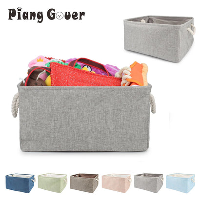 Folding Storage Basket Linen Pet Toy Storage Fabric Wardrobe Office Bedroom Closet Cat Dog Clothes Laundry Basket With Handle