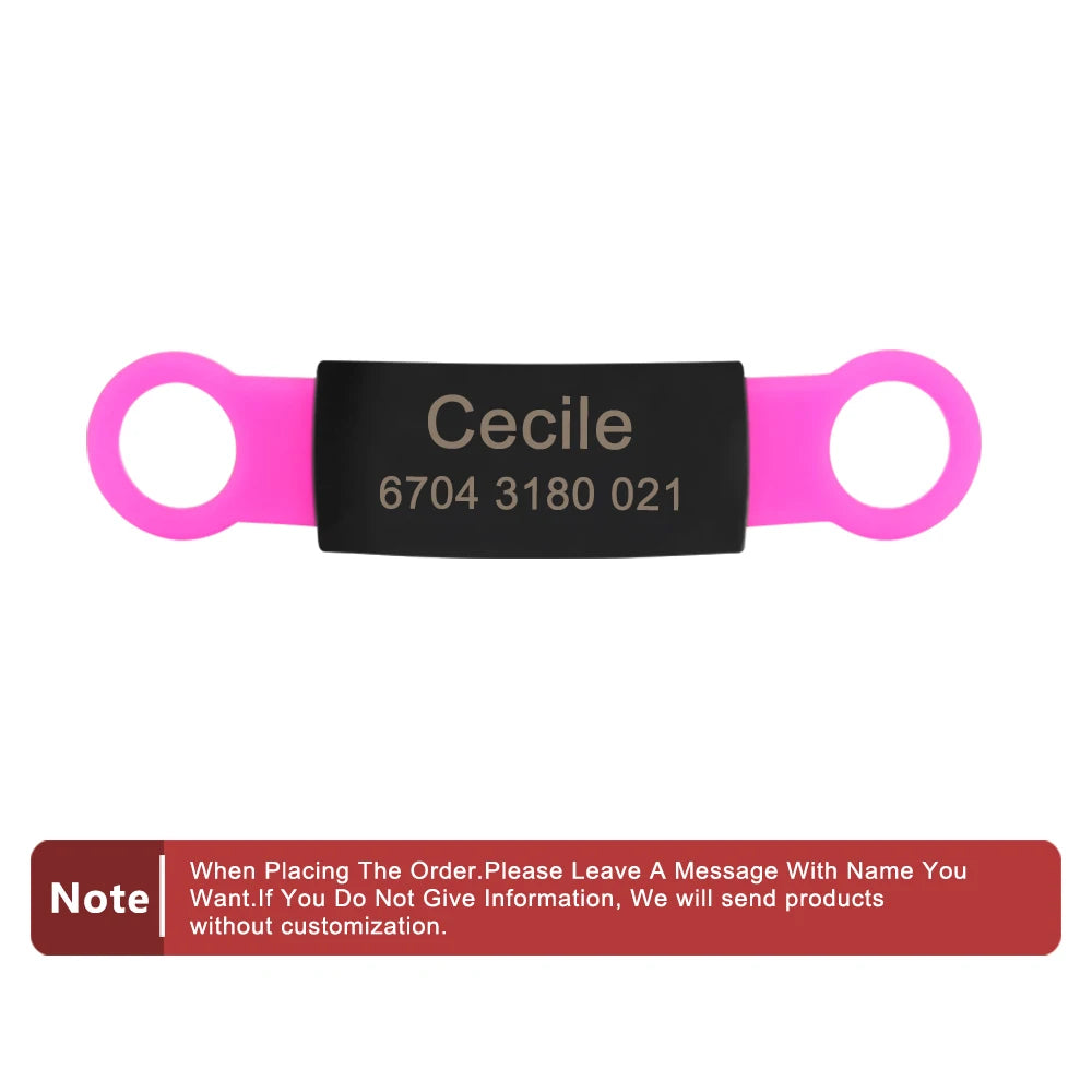 Silicone Engrav Pet ID Accessories Customize Dog Nameplate Name Phone Engraved Dog Collar Personalized Puppy Cat Pet Supplies