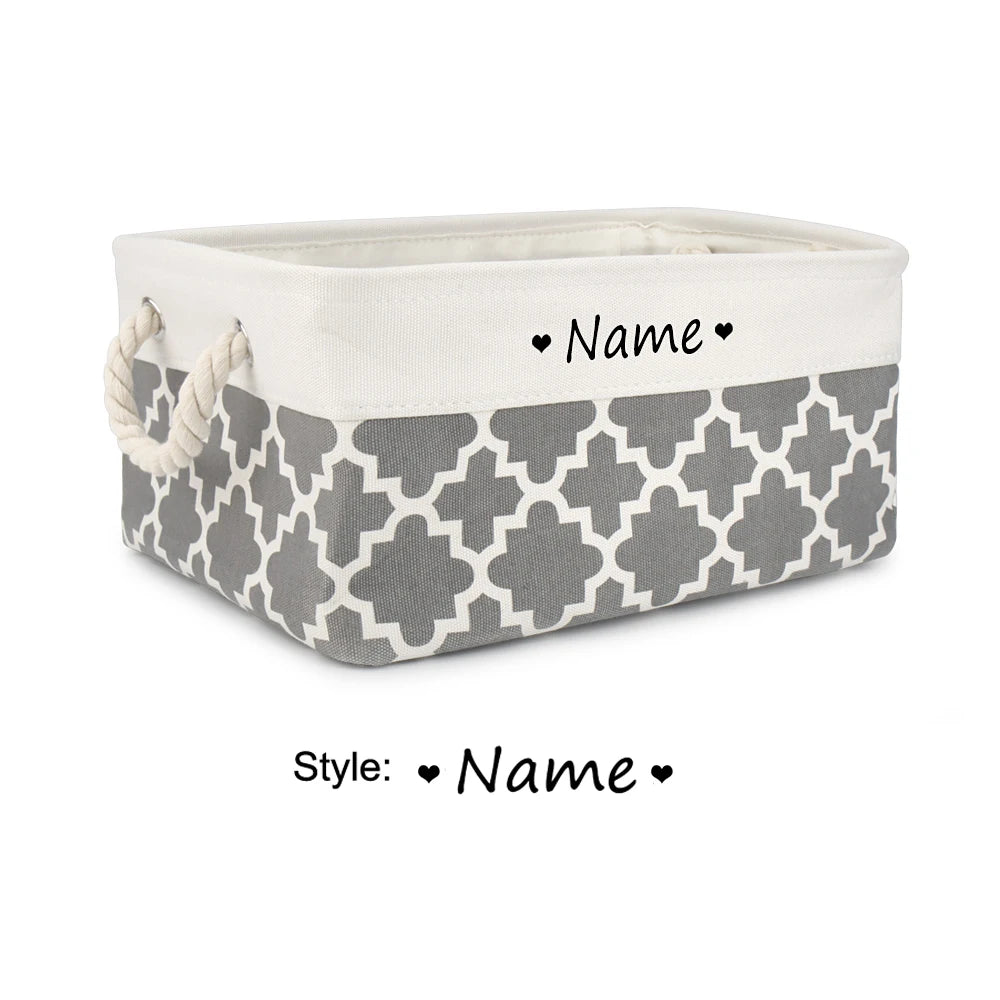 Customised Name Storage Basket for Cat Dog Toys Accessories Print Logo Personalised Custom Nameplate Box