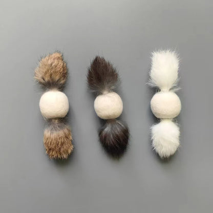 3pcs Plush Ball Cat Pet Toys Rabbit Hair Interactive Kitten Toys