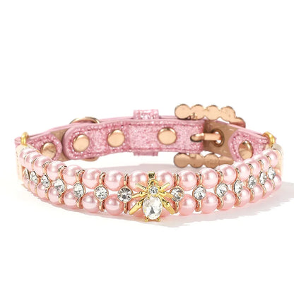 Artificial Pearl Crystal Small Dog Cat Collar Necklace Pendant Puppy Pet Collar Neck Chain