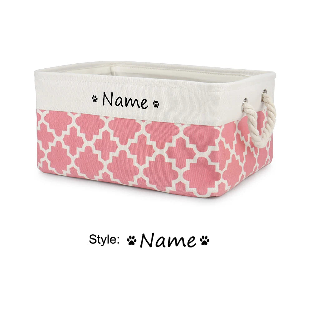 Customised Name Storage Basket for Cat Dog Toys Accessories Print Logo Personalised Custom Nameplate Box