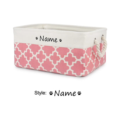 Customised Name Storage Basket for Cat Dog Toys Accessories Print Logo Personalised Custom Nameplate Box