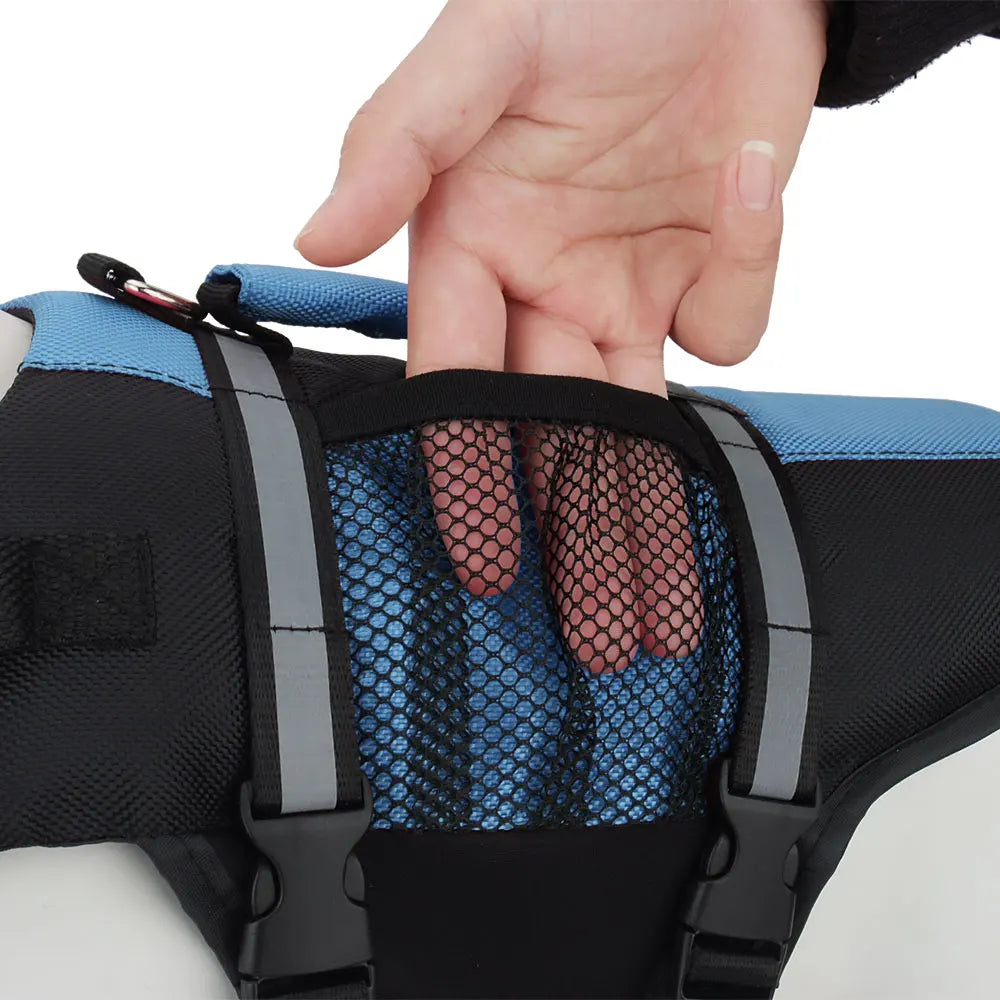 Reflective Dog Life Jacket with Mesh Pocket Summer Pet Swim Vest Dog Swimsuit Outdoor Water Pool Clothes Pet Swimwear