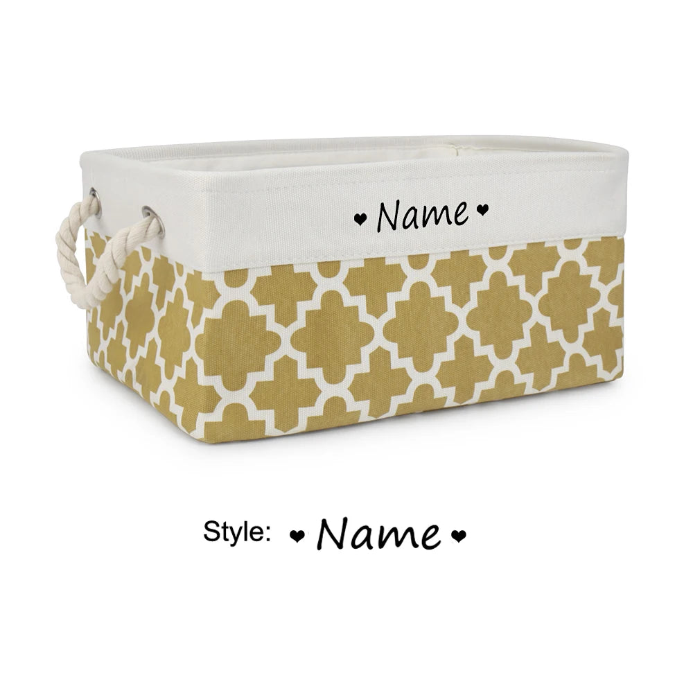 Customised Name Storage Basket for Cat Dog Toys Accessories Print Logo Personalised Custom Nameplate Box