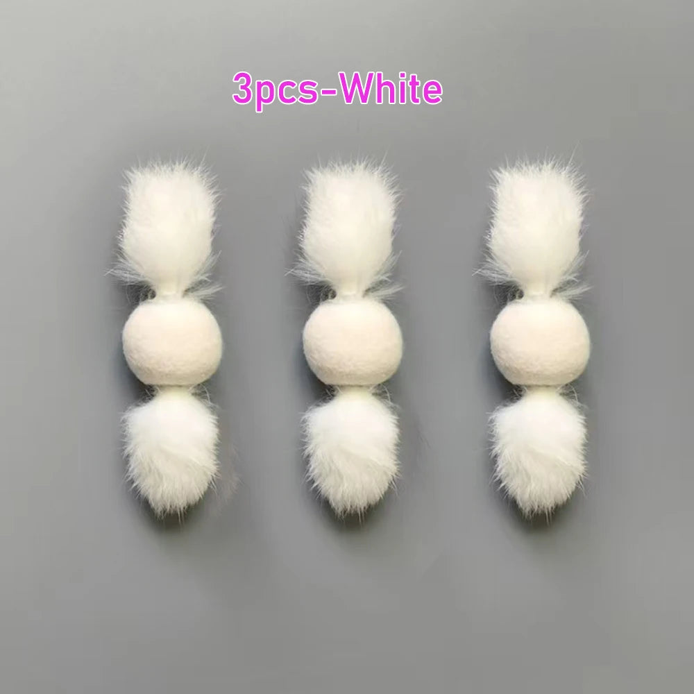 3pcs Plush Ball Cat Pet Toys Rabbit Hair Interactive Kitten Toys