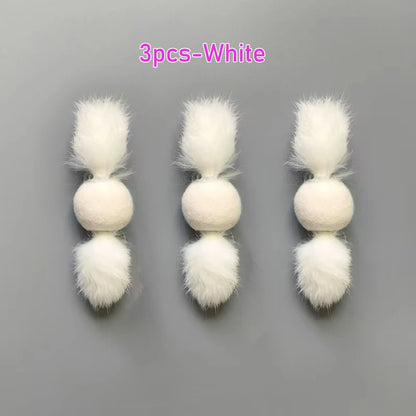 3pcs Plush Ball Cat Pet Toys Rabbit Hair Interactive Kitten Toys