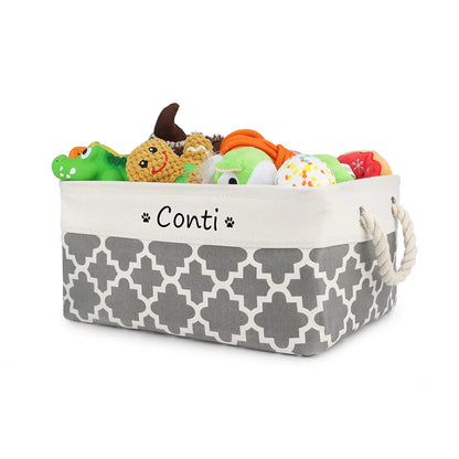 Customised Name Storage Basket for Cat Dog Toys Accessories Print Logo Personalised Custom Nameplate Box