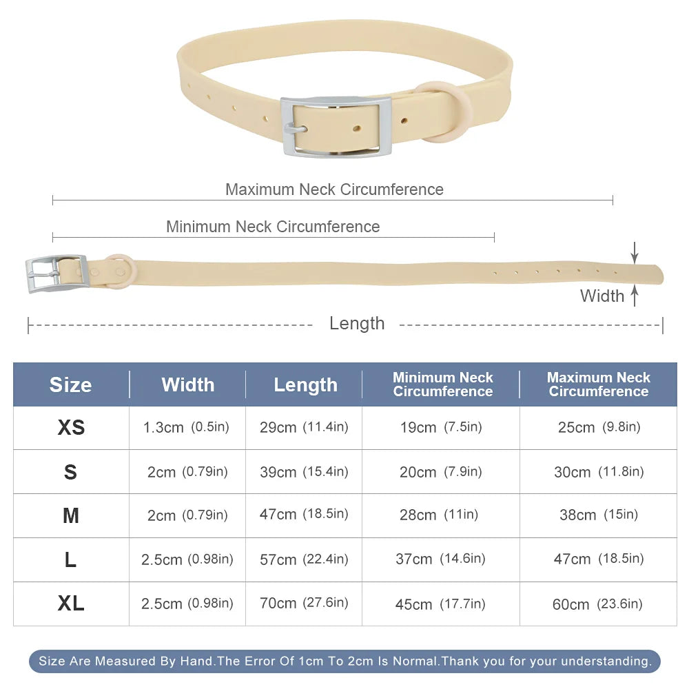 XS/S/M/L/XL Cat Dog Collars Adjustable PVC Pet Collar Candy Color