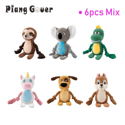 Small Dog Plush Chew Toy Indestructible Bite Resistant Sound Puppy Squeaker Dogs Rattle For Pet Toys Supplies