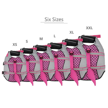 Swim Pet Dog Life Jacket Vest Clothes Life Vest Collar Harness Pet Swimming Summer Swimwear Scales Shark