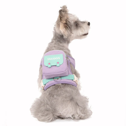 Cute Pet Dog Backpack Outdoor Storage Small Dogs Bag Outdoor Walking Chest Harness