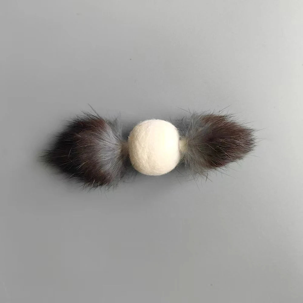 3pcs Plush Ball Cat Pet Toys Rabbit Hair Interactive Kitten Toys
