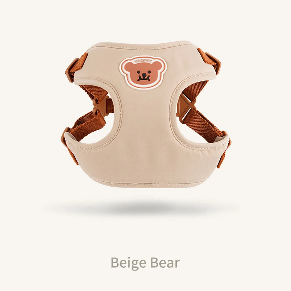 Cute Bear Pet Harness Leash Set Dog Vest Harness Strap Adjustable Breathable Harness for Puppy Cat Dog Supplies