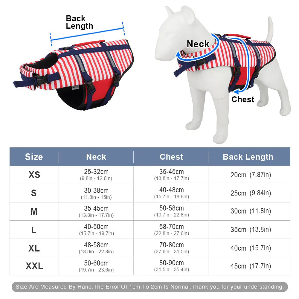 Stripe Dog Life Jacket Swimsuit Life Vest Summer Reflective Puppy Float Coat Swim Clothes Pet Vest