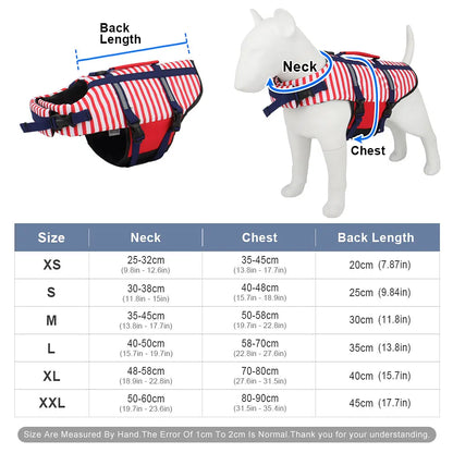 Stripe Dog Life Jacket Swimsuit Life Vest Summer Reflective Puppy Float Coat Swim Clothes Pet Vest