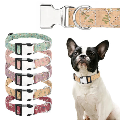 Vintage Flower Dog Collar Pet Cat Adjustable Collars for Small Medium Large Dogs