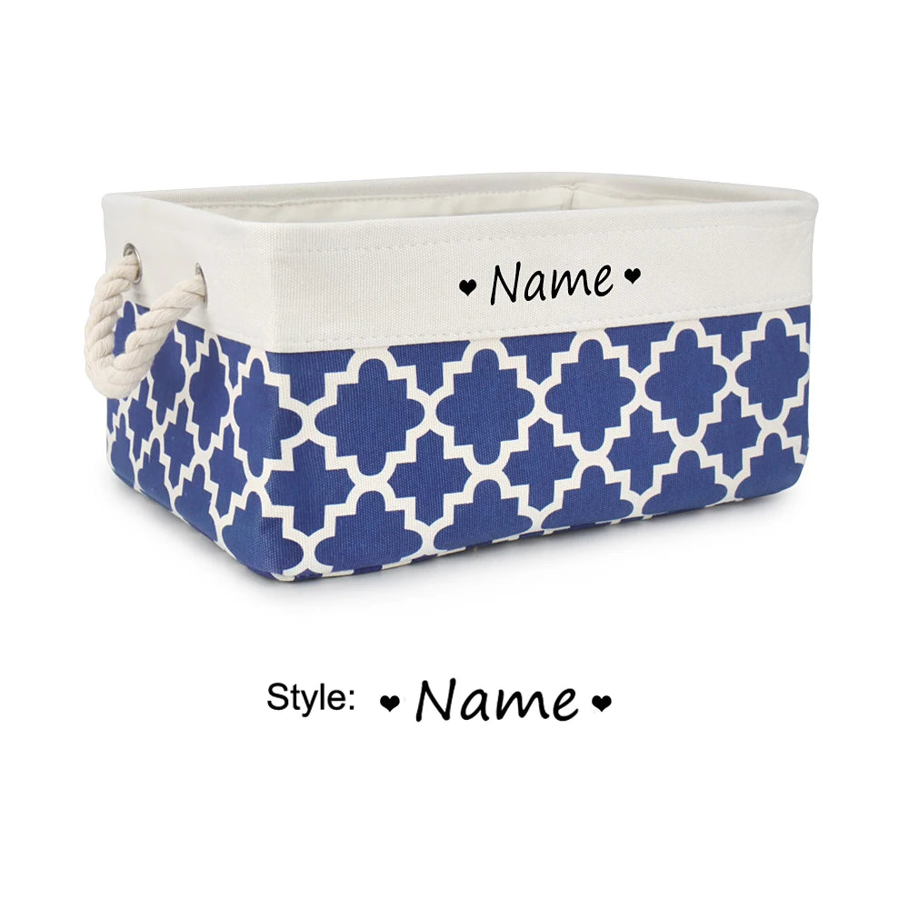 Customised Name Storage Basket for Cat Dog Toys Accessories Print Logo Personalised Custom Nameplate Box